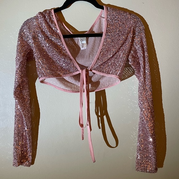 Pink Two Piece Sequin Set - Picture 2 of 6